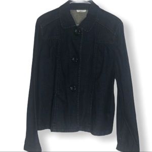 Charter club dark denim jean jacket sz large